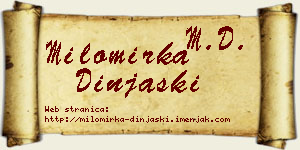 Milomirka Dinjaški vizit kartica